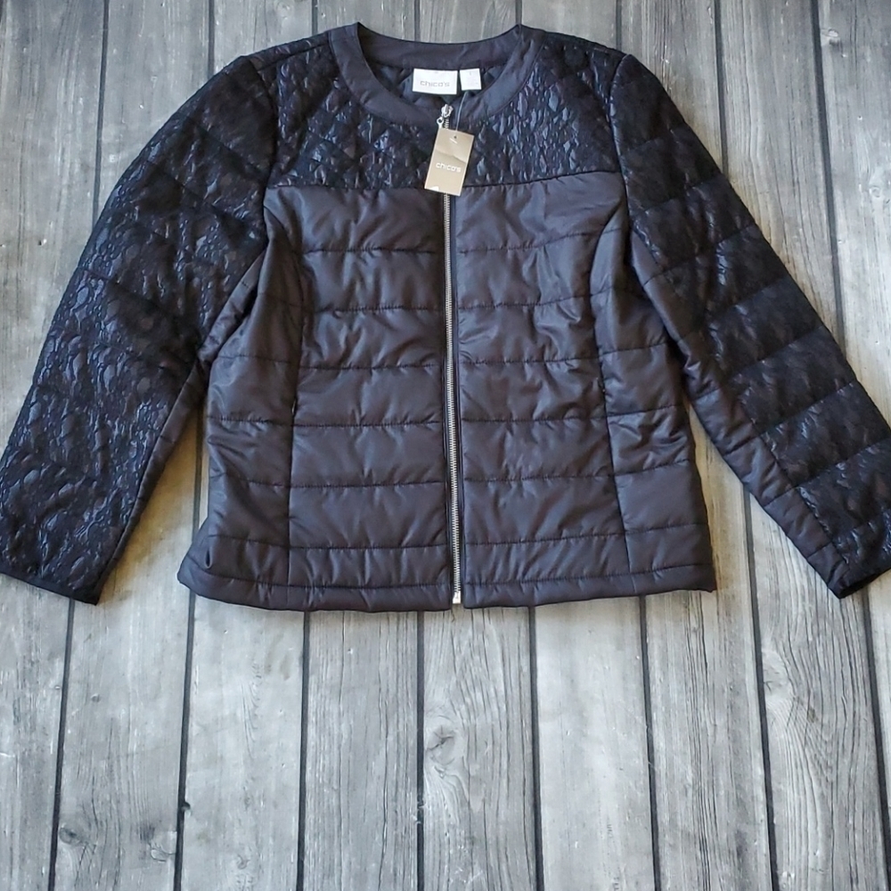 NWT Chicos Size 1, Medium 8, Quilted Jacket - Picture 2 of 6